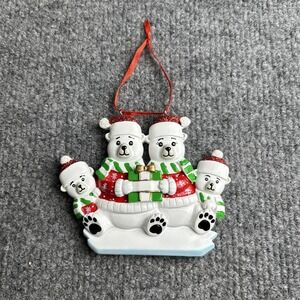 Christmas Holiday‎ Ornament Bear Family Of Four Can Be Personalized New